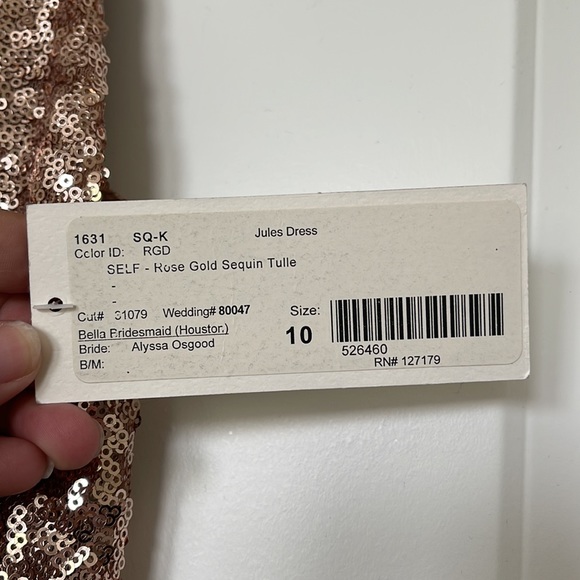 Jenny Yoo Size 10 Rose Gold Sequin Dress - Picture 7 of 7